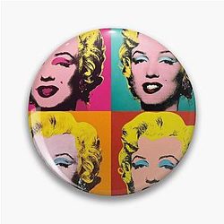 Marilyn Monroe and Andy Warhol Pop Art Pin