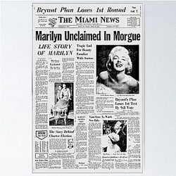 Marilyn Monroe on Newspaper Poster