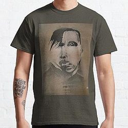 Marilyn Manson Fine Art Portrait - Dark - Gothic - Marilyn Manson Classic T-Shirt RB2709