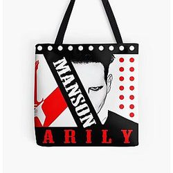 90s muziek Marilyn Manson Muziekliefhebber Alles Afdrukken Tote Bag RB2709