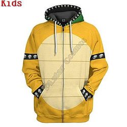 Bowser 3D Printed Hoodies for Kid
