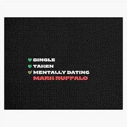 Mentally Dating Mark Ruffalo White Fonts Jigsaw Puzzle