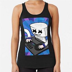 Marshmello  paint art Racerback Tank Top