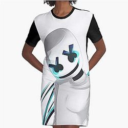 Illustration Marshmello    Graphic T-Shirt Dress