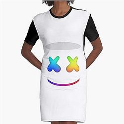 Marshmello  Illustration Graphic T-Shirt Dress