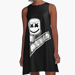 Dj Marshmello Special Edited Logo A-Line Dress