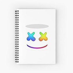 Marshmello  Illustration Spiral Notebook