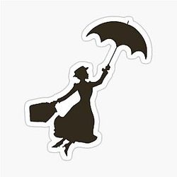 Mary Poppins Silhouette Sticker