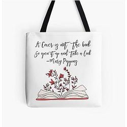 A Cover Is Not The Book Take A Look Mary Poppins All Over Print Tote Bag