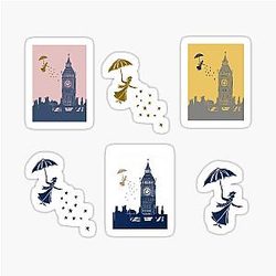 Mary Poppins Glossy Sticker Pack