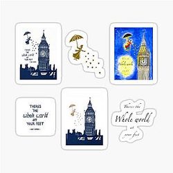 Mary Poppins Sticker Pack Glossy Stickers