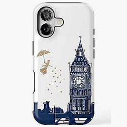 Mary Poppins Big Ben Linocut iPhone Case