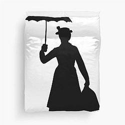 Mary Poppins Silhouette Julie Andrews Duvet Cover