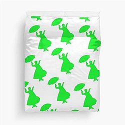 Mary Poppins in Green Duvet Cover