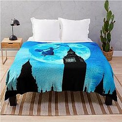 Magical Watercolor Night Mary Poppins Throw Blanket