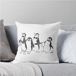Penguins from Mary Poppins Sketch Throw Pillow
