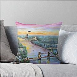 Mary Poppins London Up Throw Pillow