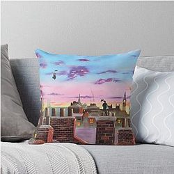 Mary Poppins and Bert Throw Pillow