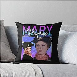 Mary Poppins 90s Vintage Aesthetic Throw Pillow
