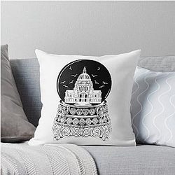 Feed to Birds St Pauls Snow Globe Mary Poppins Throw Pillow