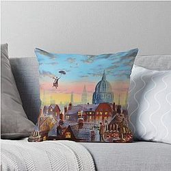 Mary Poppins and Bert II Throw Pillow