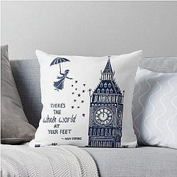 Mary Poppins Inspirational Linocut Throw Pillow Note: I kept "Inspirational" since it is not in sequence with the other "Inspirational" word.