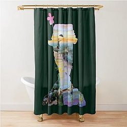 Mary Poppins Flying Above London Shower Curtain