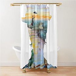 Mary Poppins above London Shower Curtain