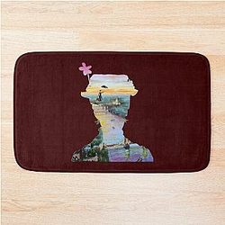 Mary Poppins flying above London Bath Mat