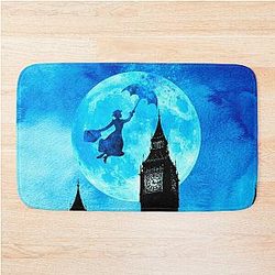 Magical Watercolor Night Mary Poppins Bath Mat
