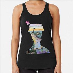 Mary Poppins flying above London Racerback Tank Top