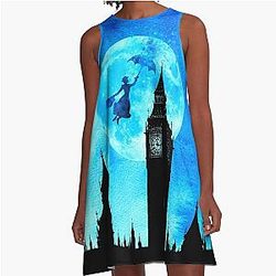 Magical Watercolor Night A-Line Dress