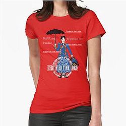 Mary Poppins is a Time Lord Fitted T-Shirts