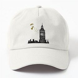 Mary Poppins and Big Ben Linocut in black and gold Dad Hat