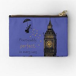 Mary Poppins Practically Perfect in Every Way Purple Zipper Pouch