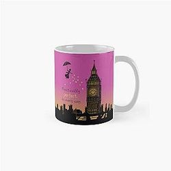 Mary Poppins Practically Perfect in Every Way Linocut Classic Mug