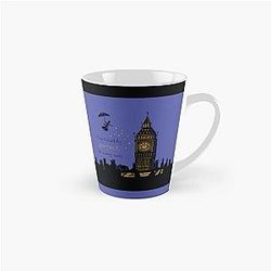 Mary Poppins Practically Perfect in Every Way Linocut Silhouette on Purple Mug