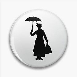 Mary Poppins Silhouette Julie Andrews 2 Pin