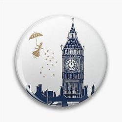 Mary Poppins and Big Ben Linocut Print
