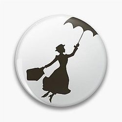 Mary Poppins Silhouette Pin