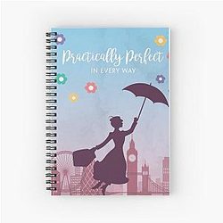 Practically Perfect Mary Poppins Tribute Spiral Notebook