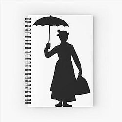 Mary Poppins Spiral Notebook with Julie Andrews' Silhouette