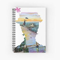 Mary Poppins Flying Above London Notebook