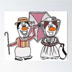 Olaf and Mary Poppins Poster