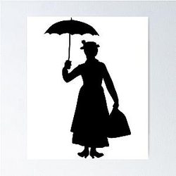 Mary Poppins Silhouette (Julie Andrews) Poster