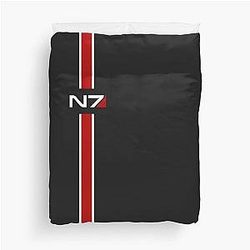 N7 emblem, Mass Effect Duvet Cover