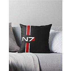 N7 emblem, Mass Effect Throw Pillow