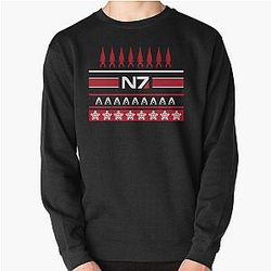 BLACK Mass Effect Christmas Jumper Pullover Sweatshirt