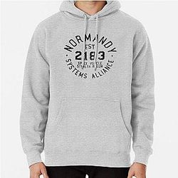 SSV Normandy Athletic Shirt - Mass Effect Athletic Style - Black Print Pullover Hoodie