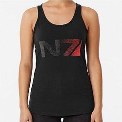 Mass Effect N7 Distressed Logo Racerback Tank Top